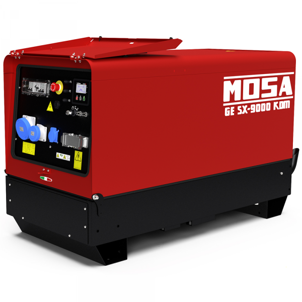 Generatore di corrente silenziato 7.5 kW monofase diesel MOSA GE SX-9000 KDM - Kohler-Lombardini KDW702
