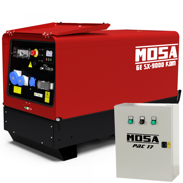 MOSA GE SX-9000 KDM - Generatore di corrente silenziato 7.5 kW monofase diesel - Kohler-Lombardini KDW702 - Quadro ATS incluso