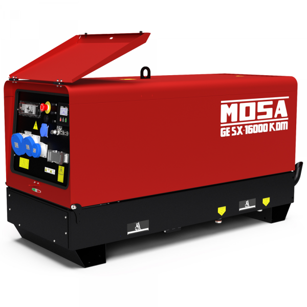 Generatore di corrente silenziato 13 kW monofase diesel MOSA GE SX 16000 KDM - Kohler-Lombardini KDW1003