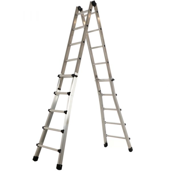 Scala Alluminio Allungabile Marchetti 5.25m - Professionale, 10 Pioli, Portata 150kg, Grigio - Foto 10