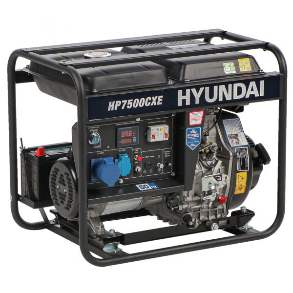 Hyundai HP7500CXE - Generatore di corrente diesel monofase - 4.5 KW Hyundai