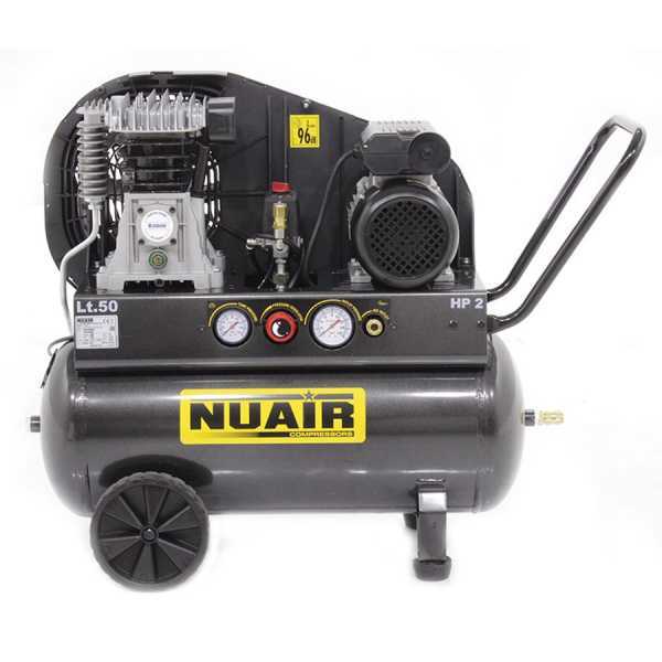 OUTLET - SENZA IMBALLO ORIGINALE - Nuair B 2800B/2M/50 TECH - Compressore elettrico a cinghia - motore 2 HP - 50 lt NuAir
