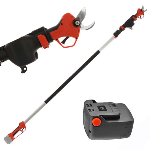 Stocker Magma E-35TP - Forbice elettrica da potatura su asta - 21.6V 2.6Ah - 160/240 cm