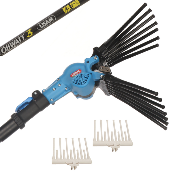 Lisam Oliwatt 3 - Abbacchiatore Elettrico a batteria - Con denti in Nylon - 235-330 cm - Asta Telescopica