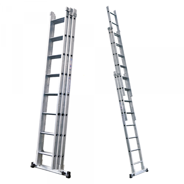 S.T.P. Tria 3TR A10069083255, 3x8 gradini, 5.55 m - Scala a sfilo in alluminio - Altezza stimata operativa 6.55 m S.T.P.