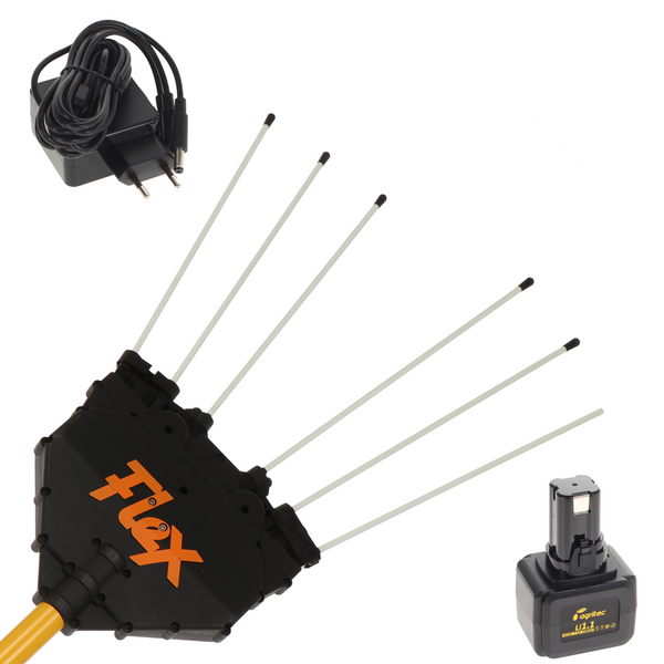 Oliviero Flex BCF Domestic Cordless - Abbacchiatore con batteria a litio - Asta in alluminio fissa 250cm - 14.4V 7.5Ah