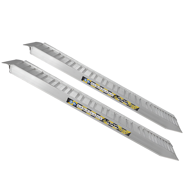 RA170X40 - Coppia rampe di carico fisse 4 mt in alluminio con bordi - Portata 76 quintali