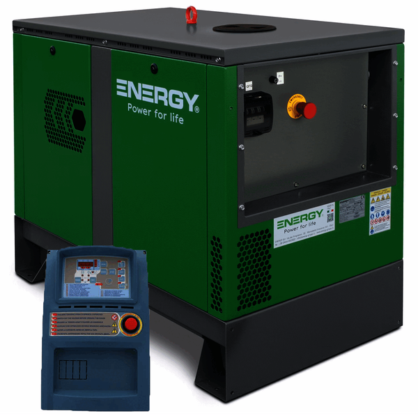 Energy EY-12.5TDE-SA AVR- Generatore di corrente diesel silenziato con AVR - 9 Kw - Continua 8 kW Trifase + ATS