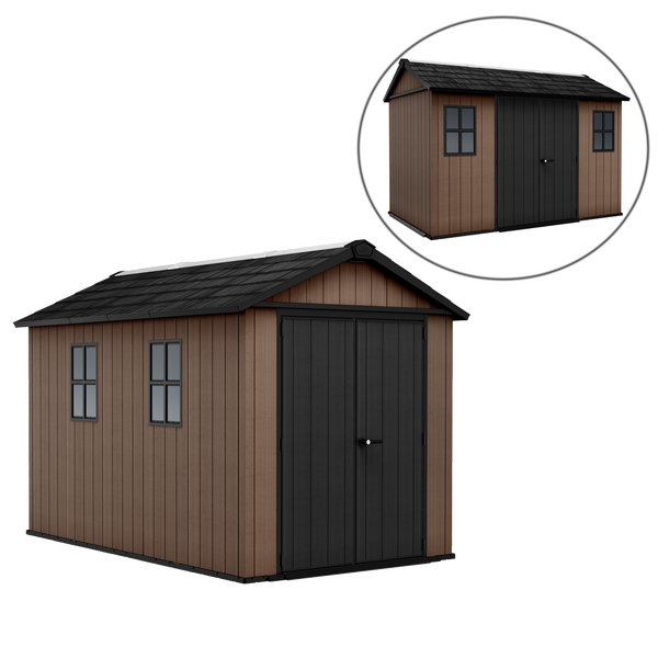 Keter Newton plus 7511/1175 - Casetta da giardino - Con porta doppia anta e finestre - 230x350x246 cm