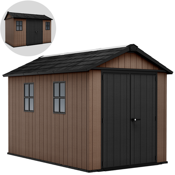 Keter Newton plus 7511/1175 - Casetta da giardino - Con porta doppia anta e finestre - 230x350x246 cm Keter