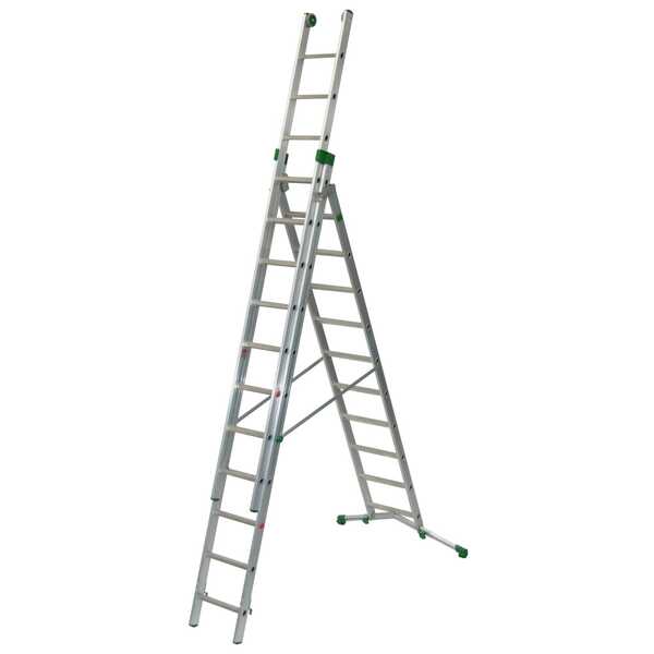 OUTLET - PICCOLI DIFETTI ESTETICI - Facal Super Prima, 10+11+11 gradini, 3.54 mt - Scala in alluminio allungabile