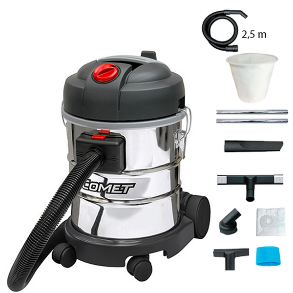 OUTLET - PICCOLI DIFETTI ESTETICI - Comet CVP 120 X - Bidone Aspiratutto - 20 lt - Fusto in acciaio - Serie Professionale