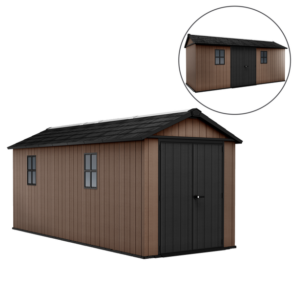 Keter Newton plus 7517/1775 - Casetta da giardino - Con porta doppia anta e finestre Keter