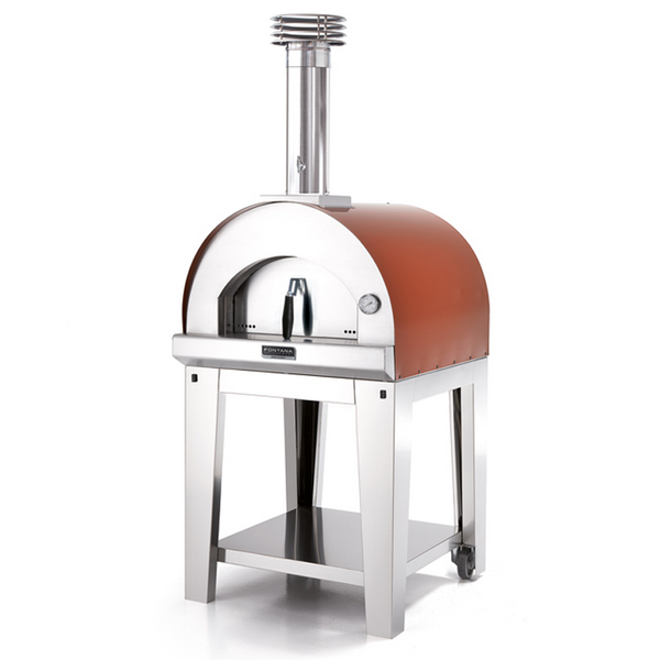 OUTLET - DA ESPOSIZIONE - Fontana Margherita Rosso - Forno a legna da esterno con carrello
