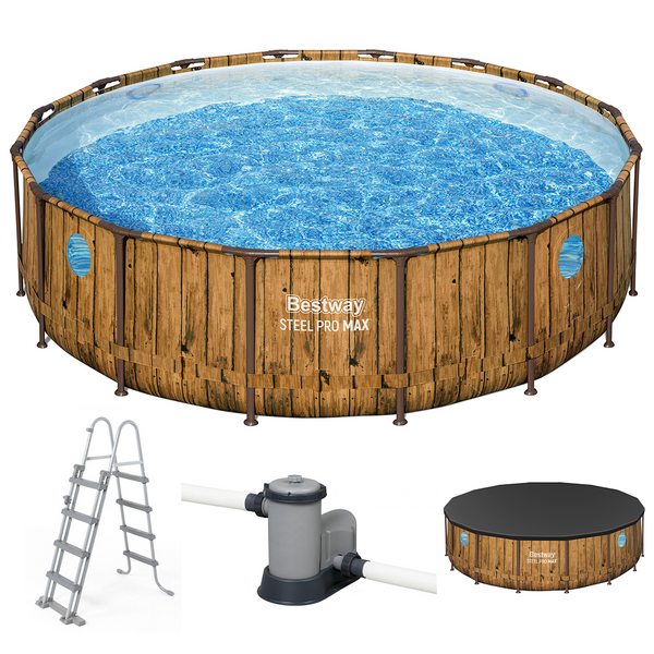 Bestway Steel Pro Max Splashview 56725 - Piscina rotonda per 9-10 Persone