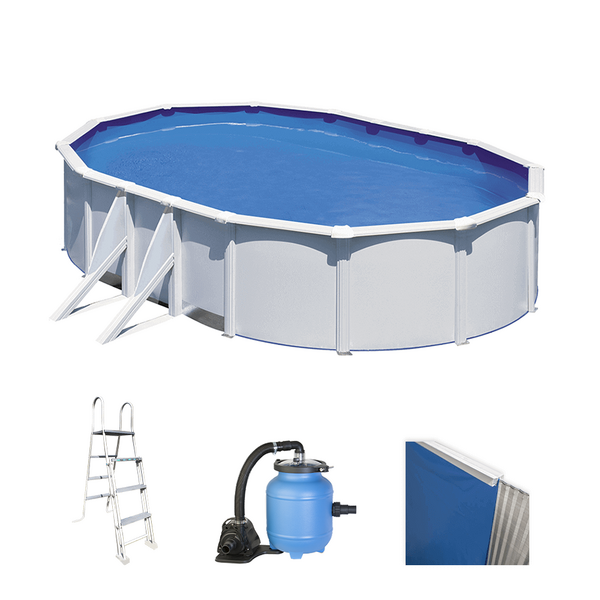 Gre Fidji Ovale 500x300x120cm - Piscina fuori terra in acciaio - Filtro Aqualoon