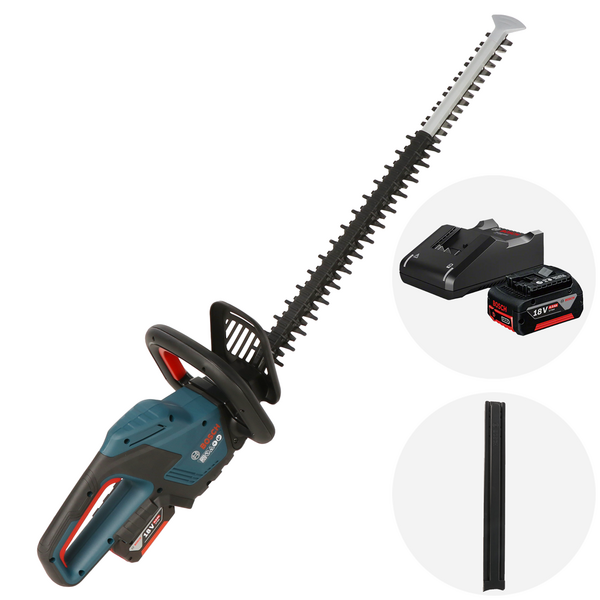 Bosch Professional GHE 18V-60 - Tagliasiepi a batteria 18V/4Ah - Lama da 60 cm