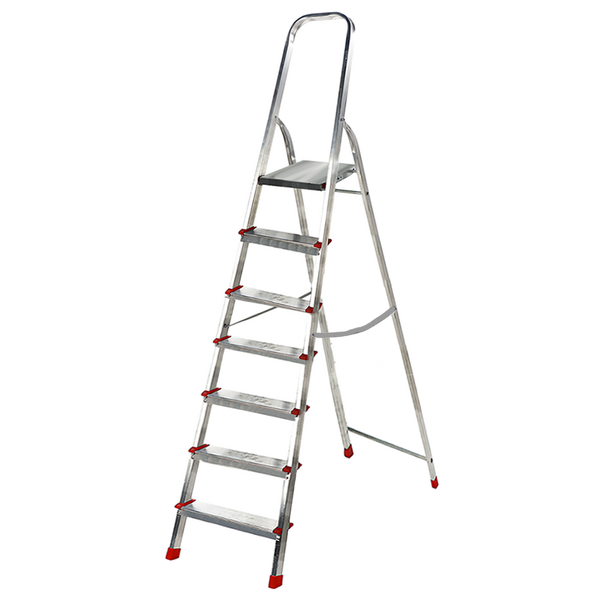 Scalandrino in alluminio con cavalletto Alice 7, 7 gradini,  2.15mt