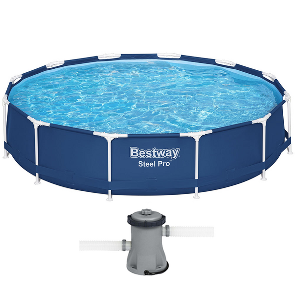 OUTLET - SENZA IMBALLO ORIGINALE - Bestway Steel Pro 56681 - Piscina Rotonda + Pompa filtro 16 W