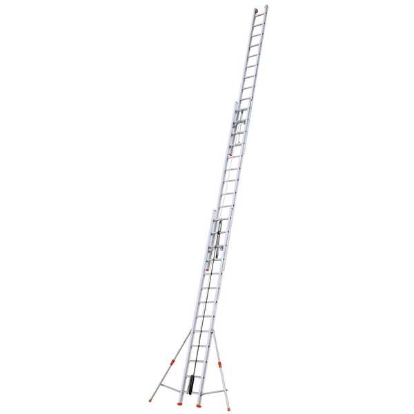 Facal Roller - 3x13 gradini, altezza 10.34 mt - Scala tripla telescopica in alluminio - Con stabilizzatori