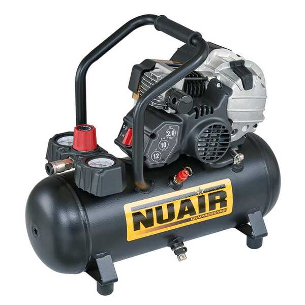 OUTLET - UTILIZZATO PER PROVA - Nuair FU 227/10/12 - Compressore aria elettrico portatile monofase - Motore 2 HP - 12 lt