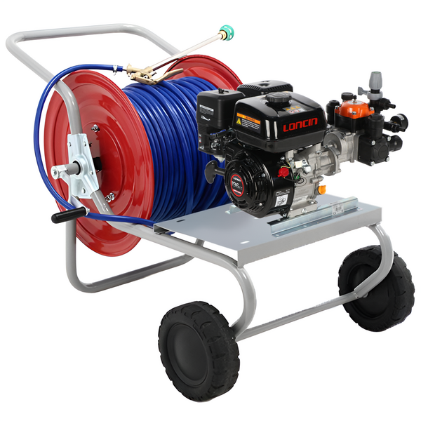 Kit motopompa a scoppio da irrorazione con carrello - Comet MTP BPX25 PA6 - Per prodotti chimici e acidi