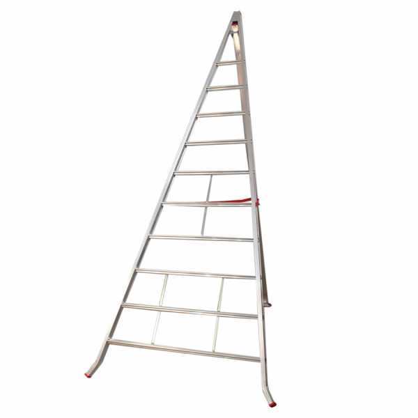 Scala a tre piedi agricola in alluminio Country,  10 gradini, 3.45 mt - da potatura - conica