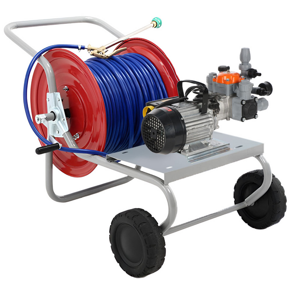 Kit motopompa elettrica da irrorazione con carrello - Comet MTP BPX25 PP - Per prodotti chimici e acidi