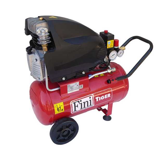 OUTLET - UTILIZZATO PER PROVA - Fini Tiger MK 265 24 - Compressore aria elettrico monofase - Motore 2 HP - 24 lt