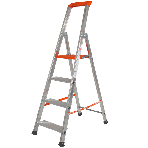 OUTLET - PICCOLI DIFETTI ESTETICI - Gierre Stabila AL710, 4 gradini, 1.47 mt - Scalandrino in alluminio con cavalletto
