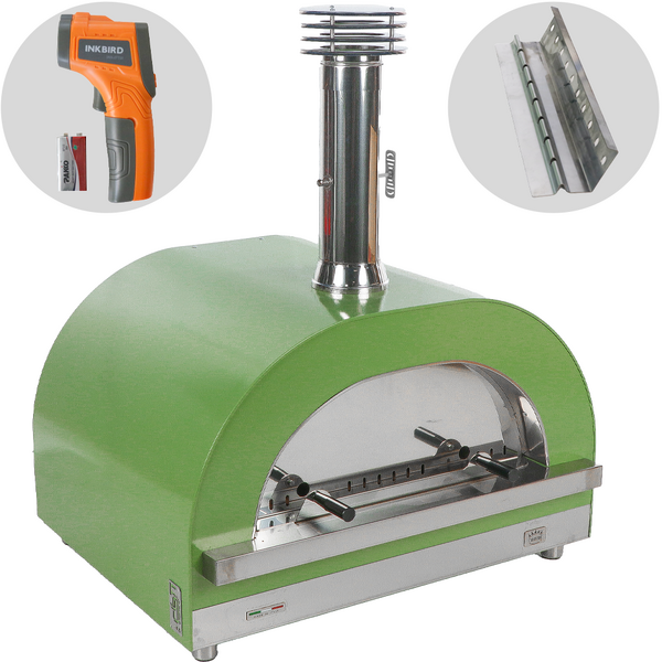 Clementi Gold - Forno a legna per pizza da esterno - Camera di cottura 80 x 60 - 4 pizze - Verde
