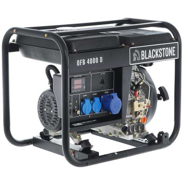 OUTLET - UTILIZZATO PER PROVA - BlackStone OFB 4000 D - Generatore di corrente diesel con AVR 3.1 kW - Continua 2.8 kW Monofase