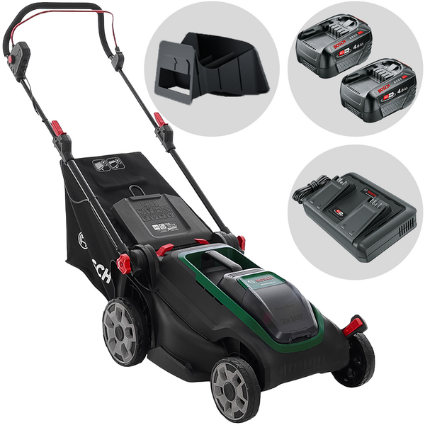 Bosch Rotak18V2-43 - Tagliaerba a batteria - 2X18V/4Ah - Taglio 43 cm