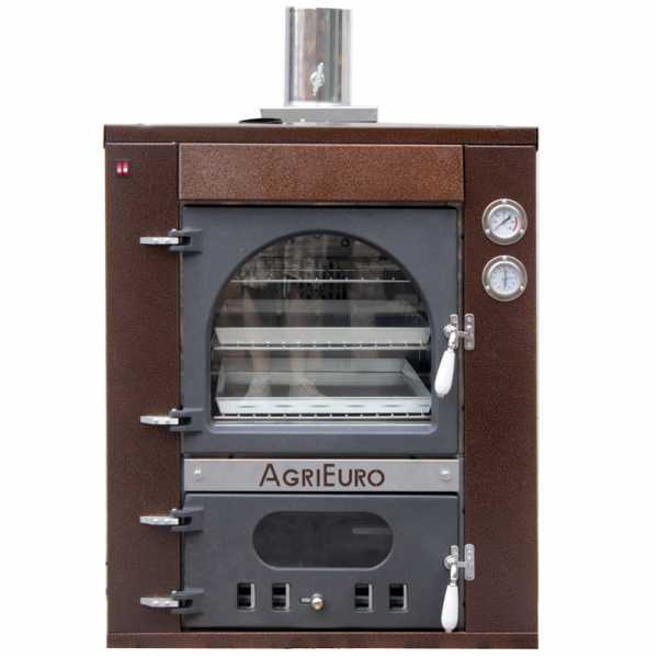 AgriEuro Medius 80 Deluxe INC - Forno a legna in acciaio da incasso - Smalto ramato - Inox AgriEuro TOP-LINE