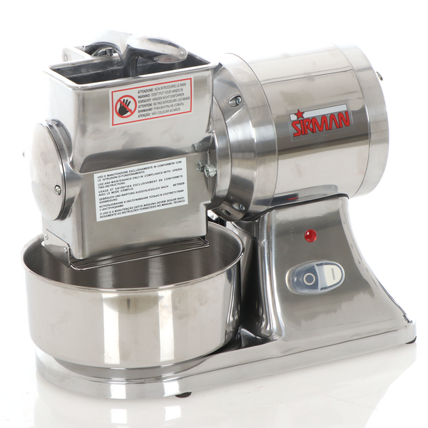 OUTLET - UTILIZZATO PER PROVA - Sirman GF - Grattugia Elettrica Professionale - Corpo in alluminio lucidato - Monofase 230 V / 0.8Hp