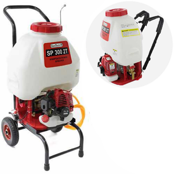 GeoTech SP 300 2T - Pompa irroratrice a scoppio - A spalla + trolley - 2 tempi miscela