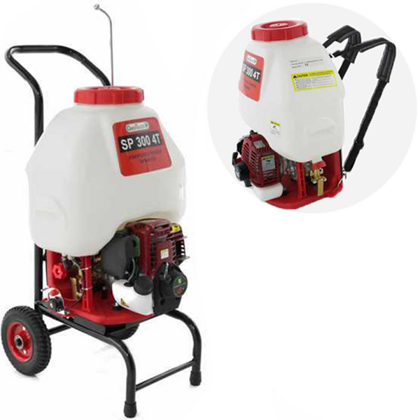 GeoTech SP 300 4T - Pompa irroratrice a scoppio - A spalla + trolley - 4 tempi benzina