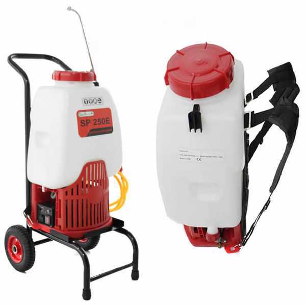 Pompa irroratrice elettrica a batteria 25 lt spalleggiata/trolley GeoTech SP 250 E gte