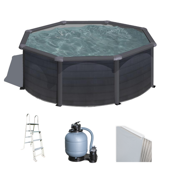 OUTLET - SENZA IMBALLO ORIGINALE - Gre Kea Rotonda �350 x 120 cm - Piscina fuori terra in acciaio