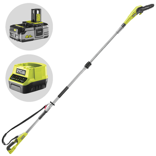 Ryobi RY18PP20A-0 - Potatore a batteria su asta telescopica - Barra da 20 cm - 18V/4Ah
