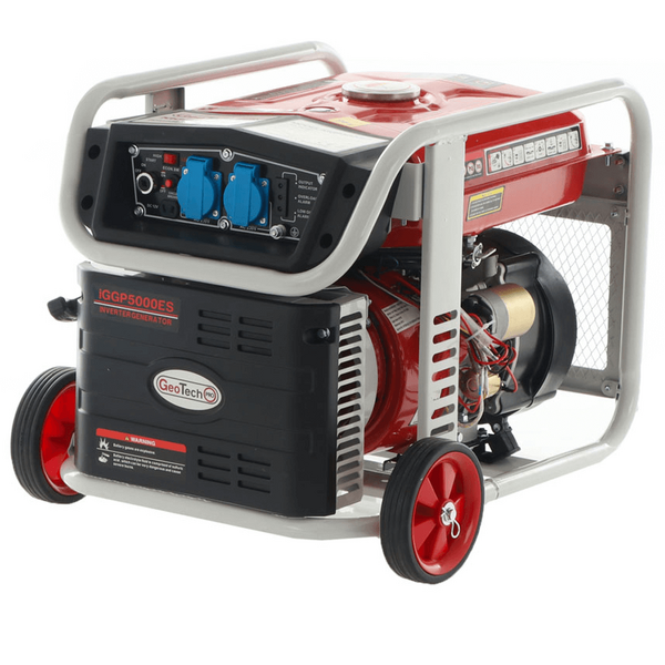 OUTLET - PICCOLI DIFETTI ESTETICI - Generatore di corrente inverter 4 kW monofase GeoTech iGGP5000ES carrellato avv. elettrico