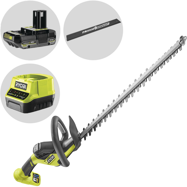 Ryobi RY18HT55A-120 - Tagliasiepi a batteria 18V/2Ah - Lama da 55 cm
