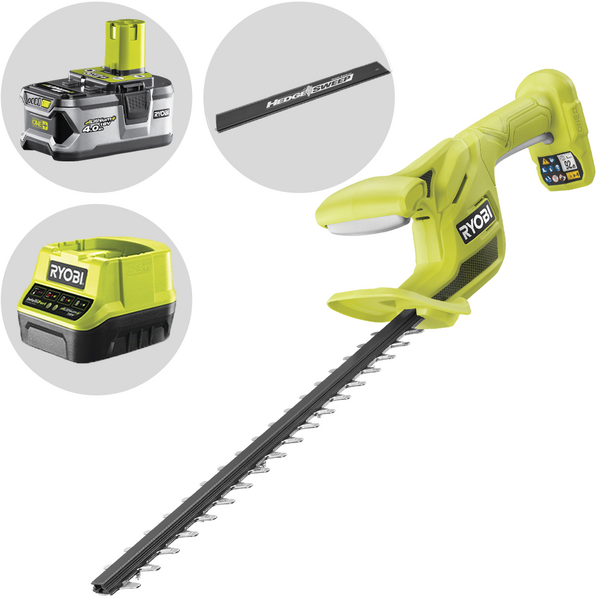 Ryobi RY18HT40B-0 - Tagliasiepi a batteria con lama 40 cm - 18V/4Ah