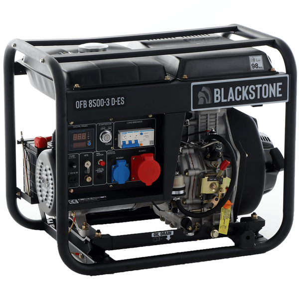 OUTLET - PICCOLI DIFETTI ESTETICI - BlackStone OFB 8500-3 D-ES - Generatore di corrente diesel con AVR 6.3 kW - Continua 6 kW Trifase