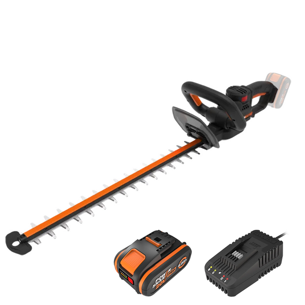 OUTLET - SENZA IMBALLO ORIGINALE - Worx Nitro WG263E - Tagliasiepi a batteria 20V/4Ah - Lama da 57 cm