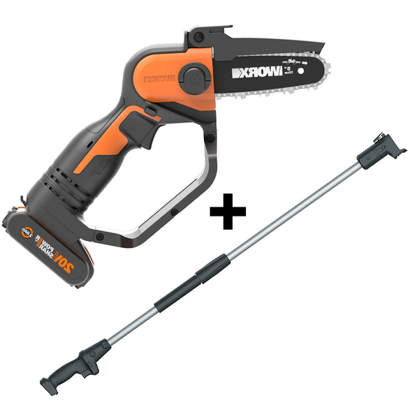 OUTLET - PICCOLI DIFETTI ESTETICI - Worx WG324E - Potatore manuale a batteria 20V 2 Ah + asta di prolunga