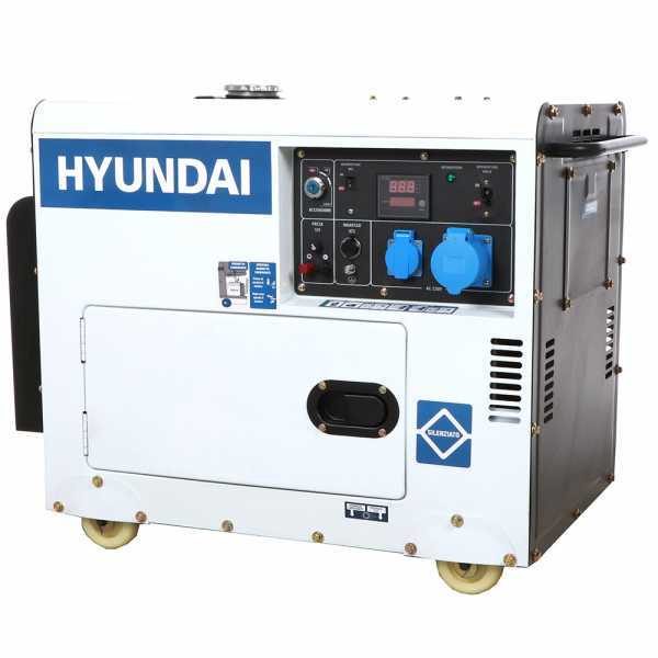 Hyundai DHY8000SE - Generatore di corrente 6,0 kW monofase diesel - Silenziato - Avv. elettrico
