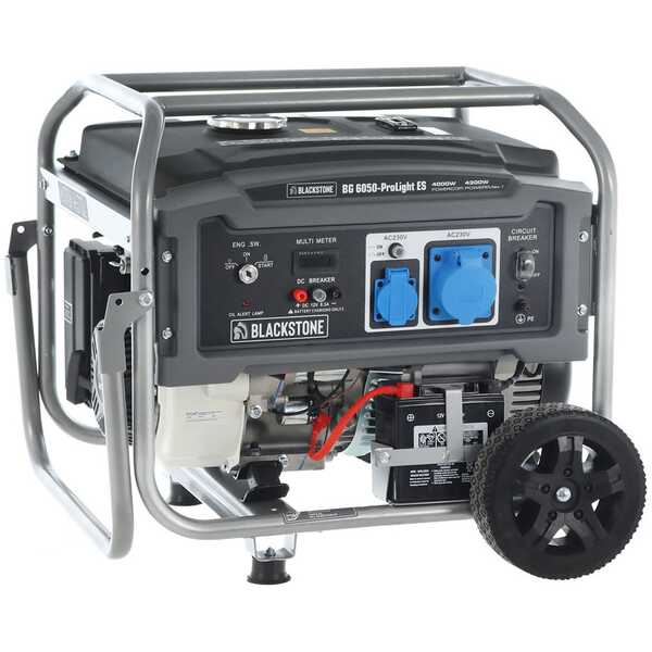 OUTLET - PICCOLI DIFETTI ESTETICI - BlackStone BG 6050 - Generatore di corrente carrellato a benzina con AVR e avv.elettrico 4.3 kW - Continua 4 kW Monofase