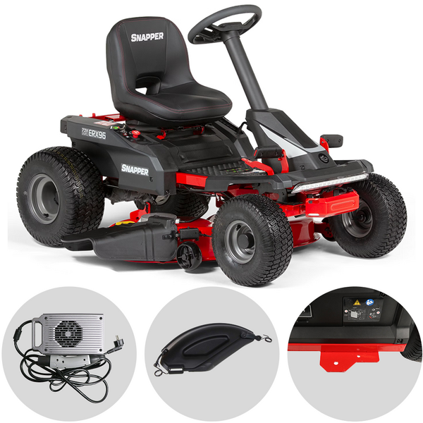 Snapper ERX96 - Trattorino taglierba a batteria 72V/28Ah - scarico laterale e mulching