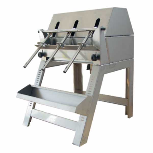 Riempitrice manuale 3B INOX a 3 attacchi con beccucci serbatoio e struttura in acciaio inox